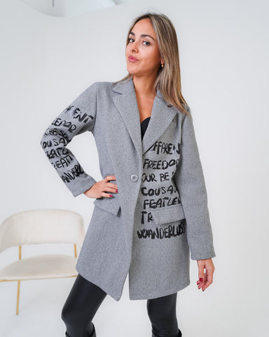 Cappotto donna grigio made in Italy