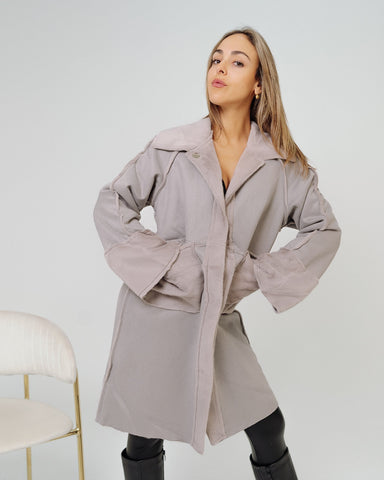 Cappotto giacca donna grigio made in Italy