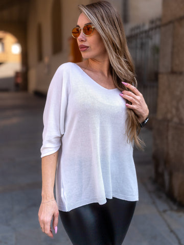 Maglia bianca donna mezza manica